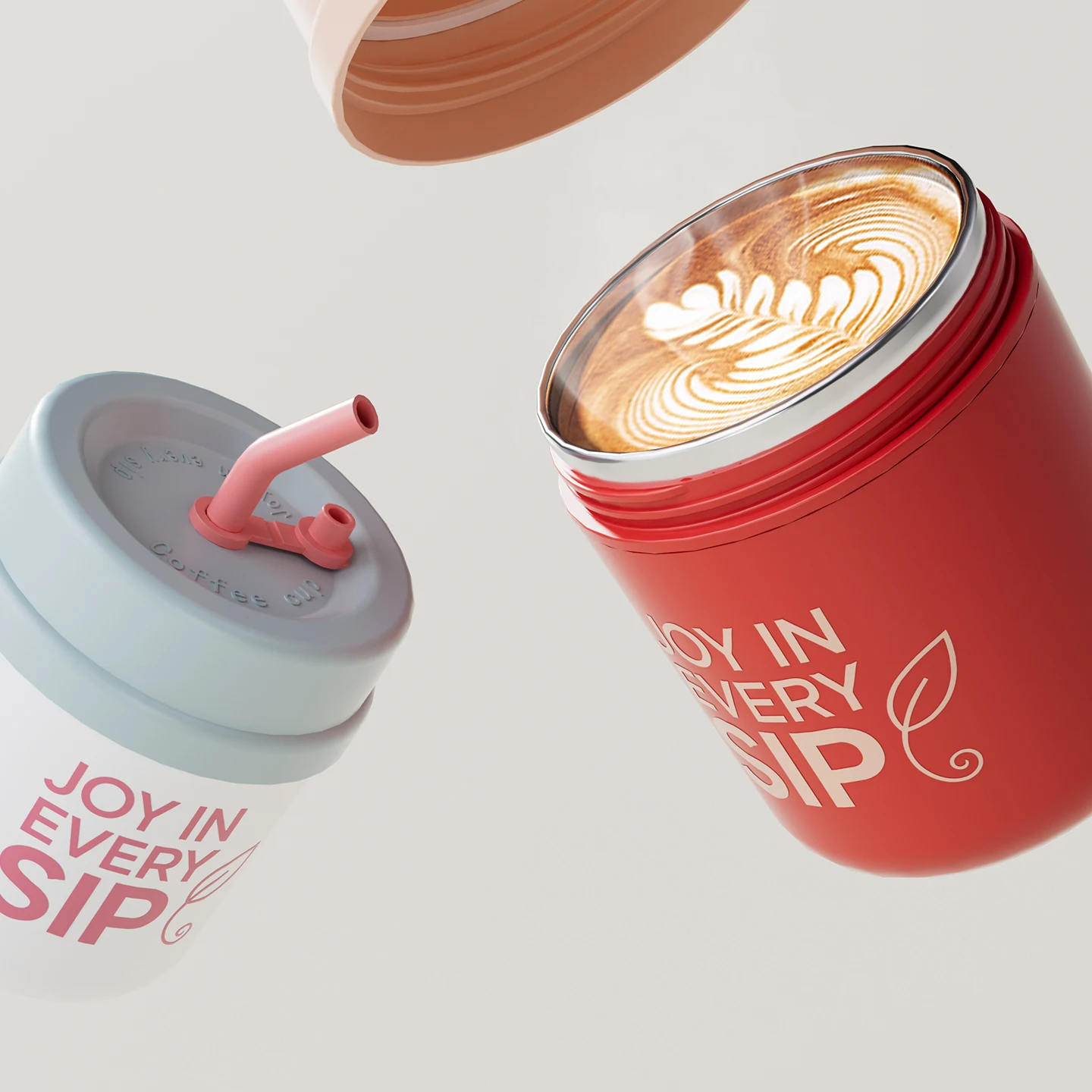 1pc 520ml/17.6oz Stainless Steel Coffee Mug with Lid & Straw - Reusable, Non-Slip, Round Shape, ldeal for Hot & Cold Beverages,