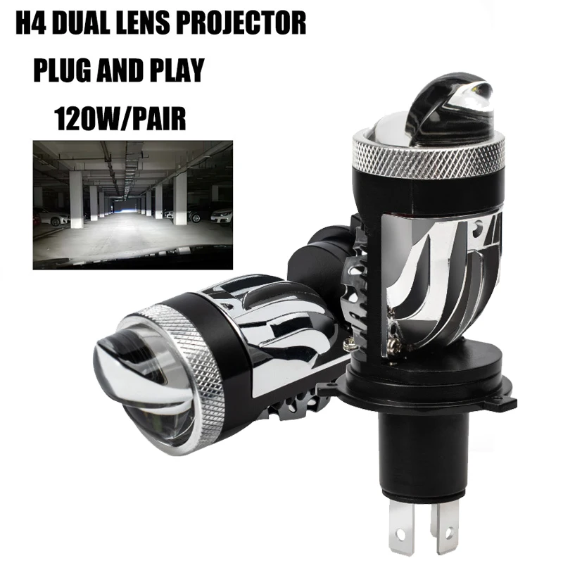 Plug and Play Laser Matrix Headlight 2 PCS,Lens High Power H4 Mini H4 Bi-led Lens Projector Lenses For Car Headlight