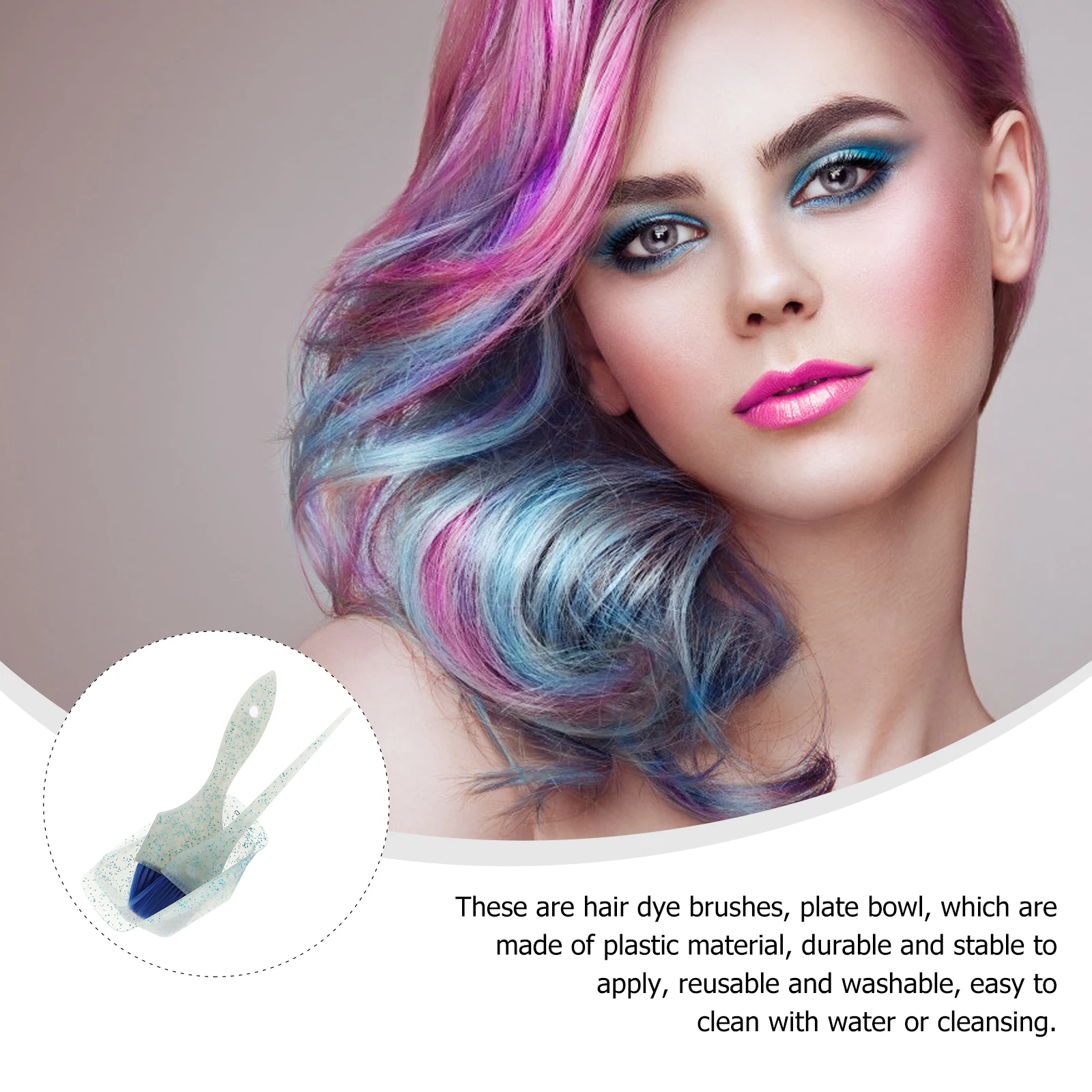 

5pcs Tint Brush Set Coloring Tool Hair Dyeing Accessories For Salon Home Use Comfortable Handle Hairdressing Brush Hair Dye