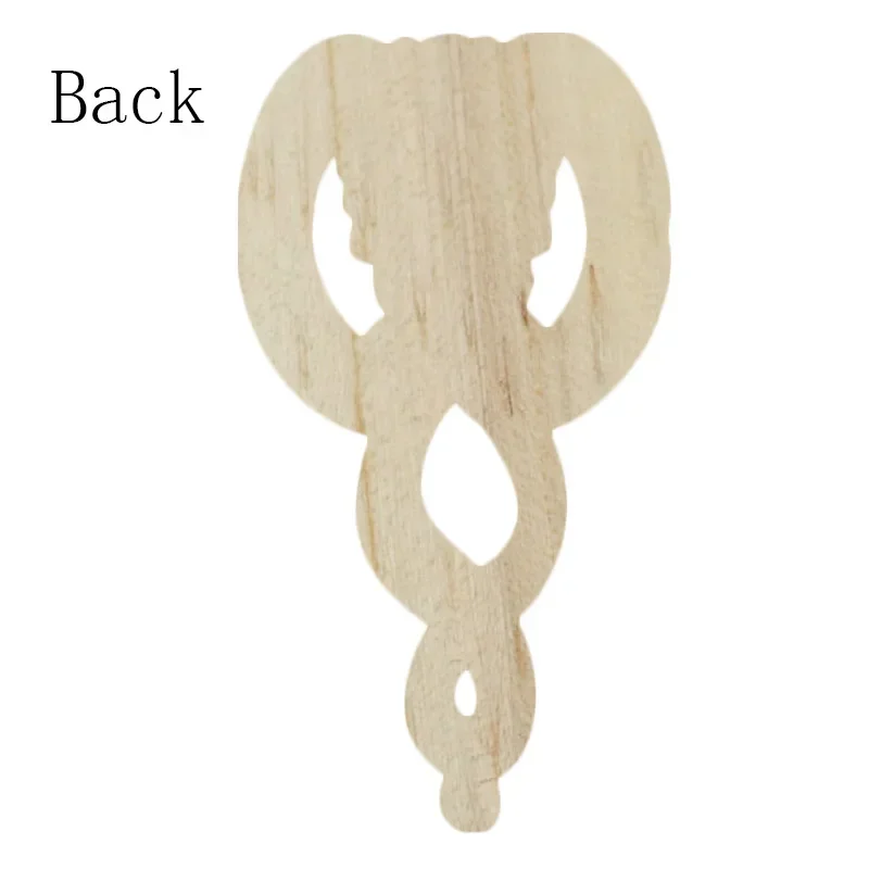 1PC Wooden Applique Onlay Wood Carved Appliques Onlays Decor Unpainted DIY Decorative for Bed Door Cabinet Furniture Accessories