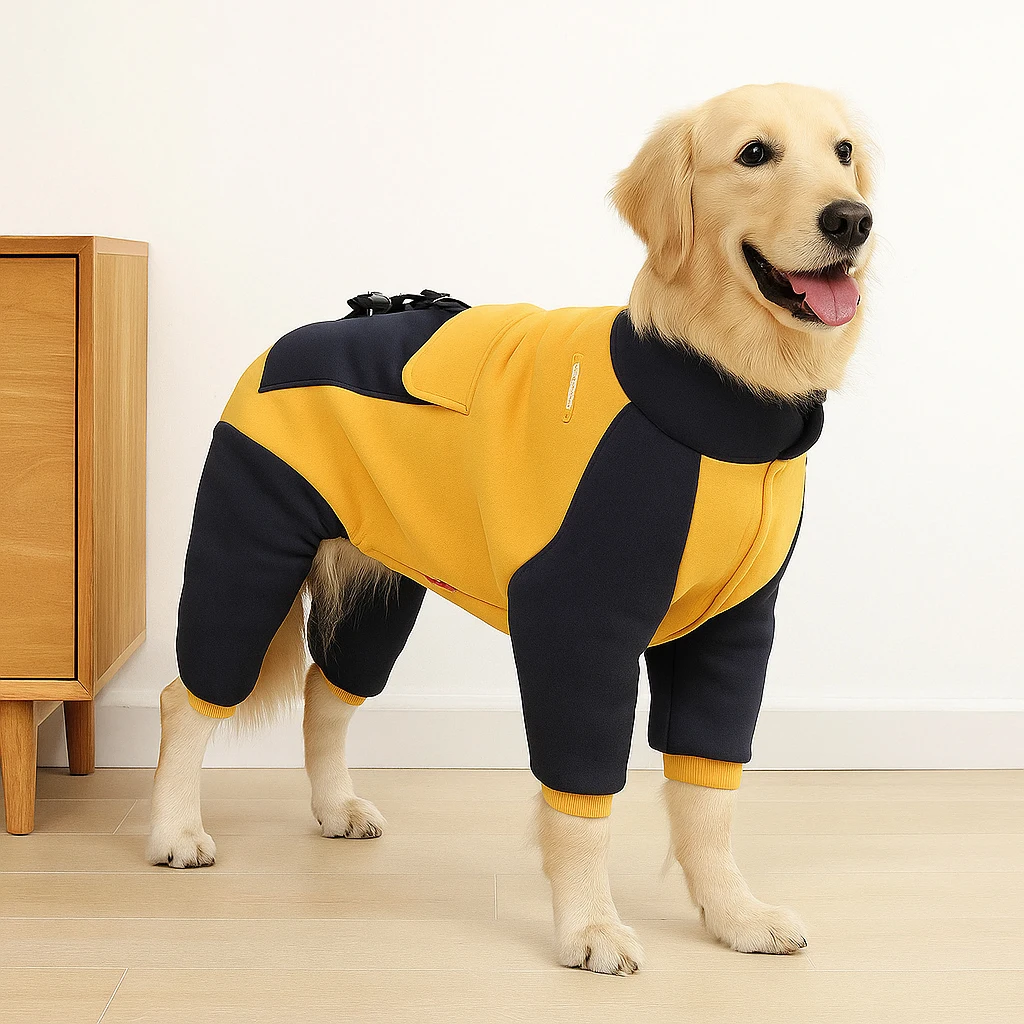 

Sporting Dog Jacket Four Feet Clothes for Dogs Labrador Retriever Golden Retriever Autumn Big Dog Coat with Zipper Warm