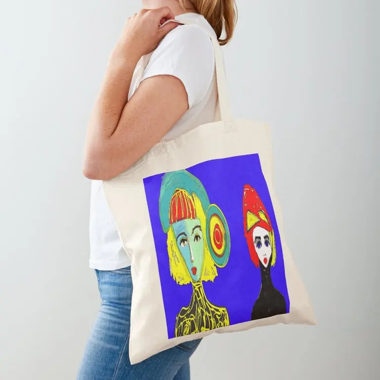 

Two Women Tote Bag hand bag ladies Fabric bag women Women's bags