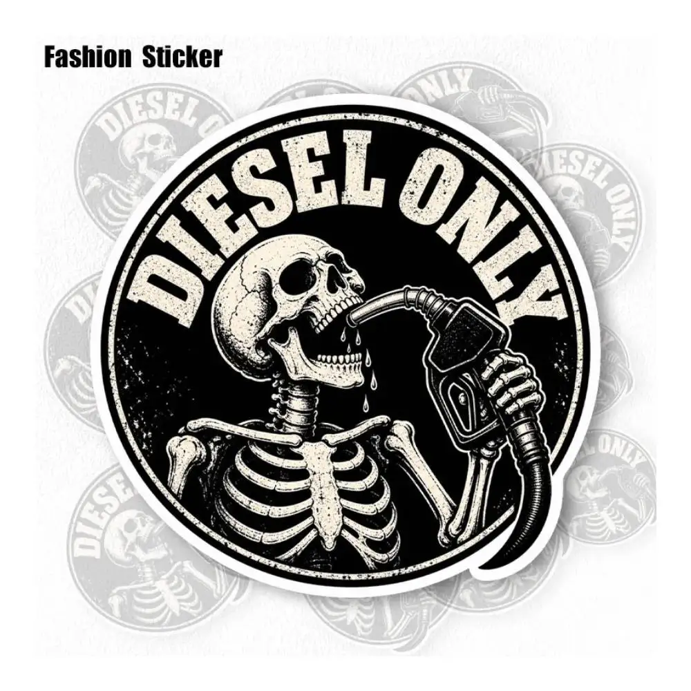 Diesel Engine Skull Sticker Garage Humor Vinyl Decal for Car Laptop Trucker Motorcycle Diesel Enthusiast Gift
