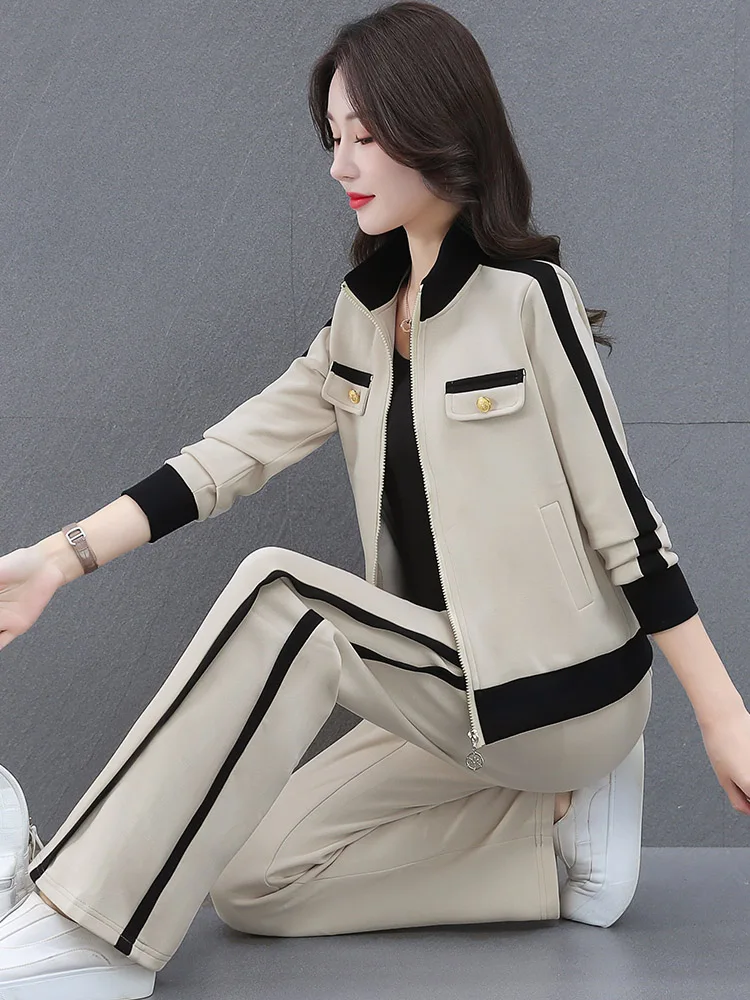 

Slimming Faionable Casual Versatile Mommy Sle Sport Fitn Outdoor Set 2026 Spring New Running Tee-piece Set