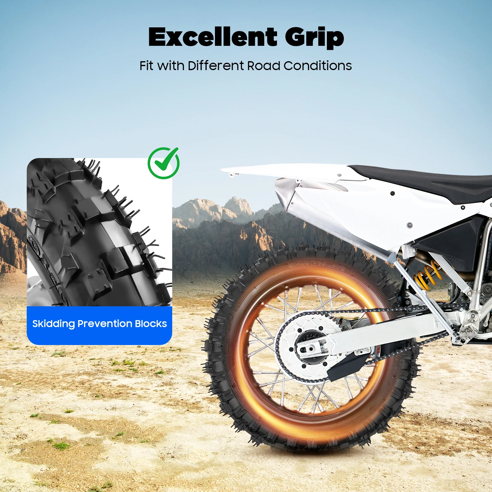 

Alloy Dirt Bike Wheels 2.5-10 Front & Rear Set Heavy-Duty Wear-Resistant Front Rear Tire Rim Wheel Drum Brake Pit Bike CRF50 XR