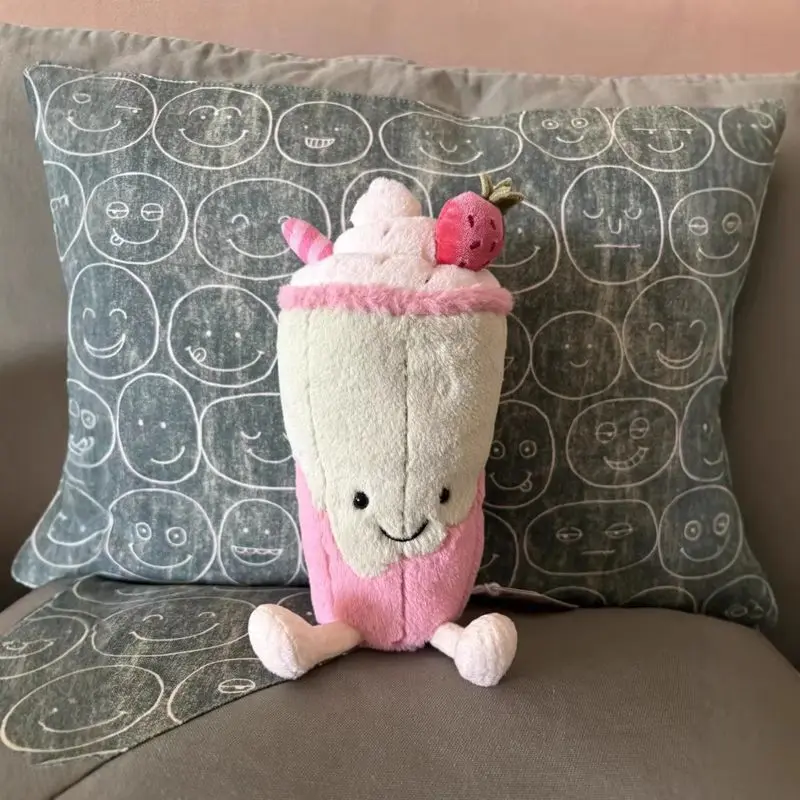 Jc Cute Strawberry Matcha Latte Milk Tea Modeling Stuffed Plush Toys Coffee Shop Home Furnishings Ornament Surprise Gifts view 3