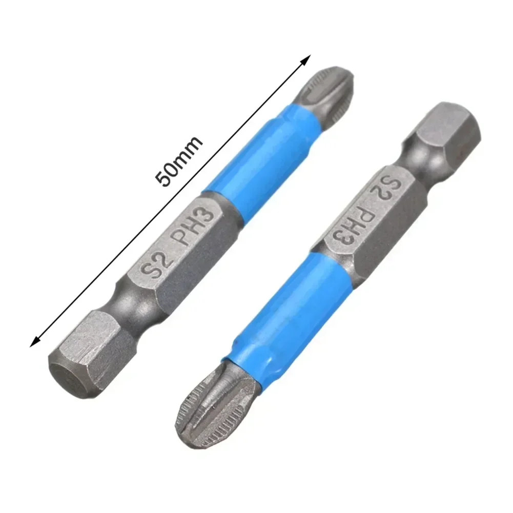 6Pcs Non-slip Screwdriver Bit Set Electric Impact 50mm PH1/PH2/PH3/PZ1/PZ2/PZ3 Magnetic Anti Slip High Snap High Hardness Tool