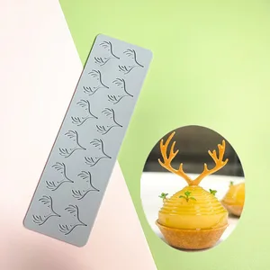 Hollow Out Butterfly Honeycomb Silicone Molde Açúcar Flipping Lace Pad Molde de cozimento DIY Deer Antler Chocolate Fino Crisp Bolo Decoração 10 principais vendas tapete de silicone para renda de acucar - №4