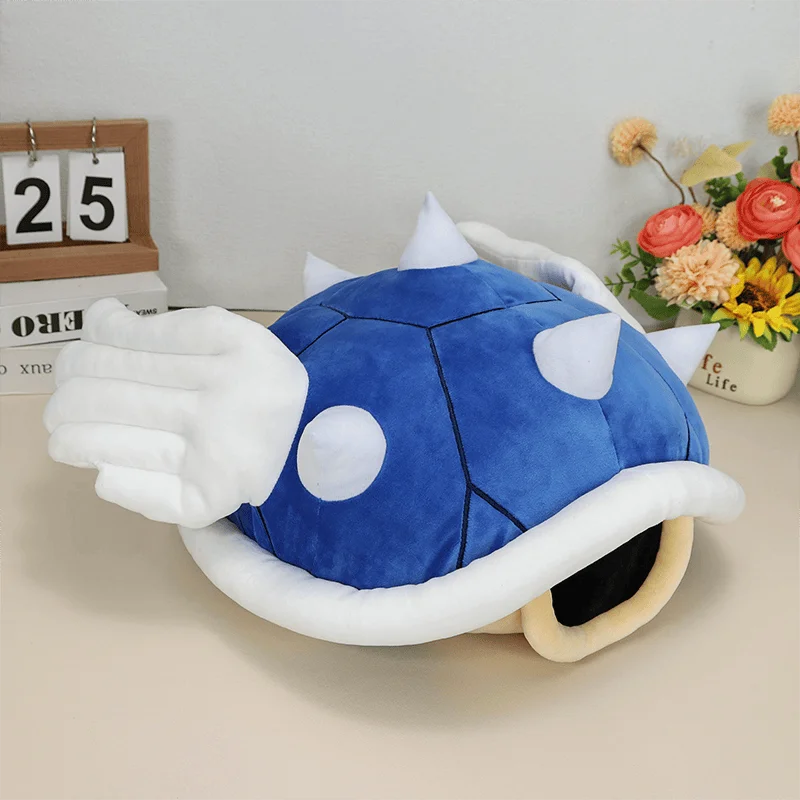 Marioed Spiny Shell Stuffed Pillow Blue Red Shell Animal Plush Toy Kawaii Bedroom Plushies Home Decoration Plush Christmas Gift