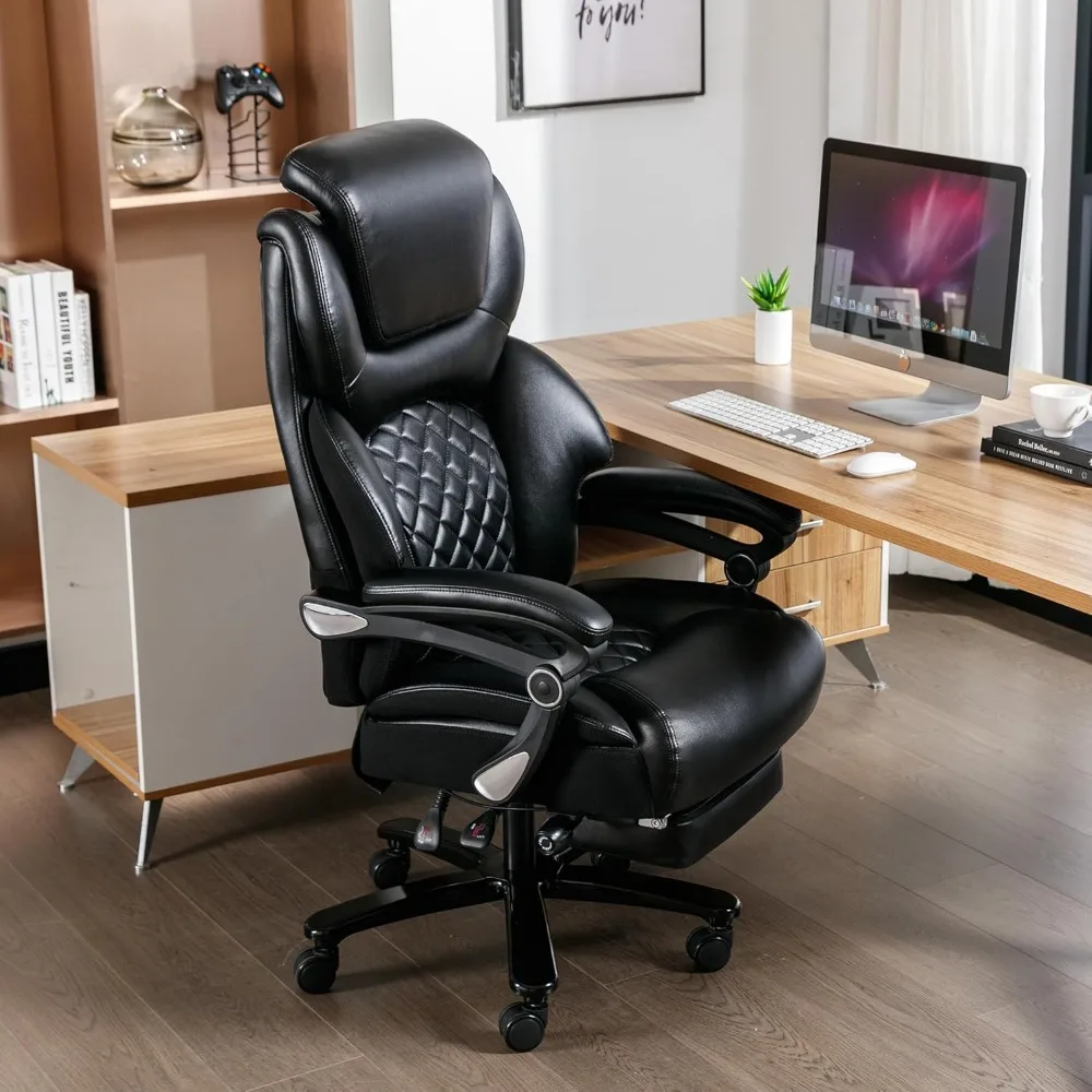 Big and Tall Office Chair 500 lbs, Extra Wide Heavy Duty Office Chair for Heavy People, High Back Executive Chair