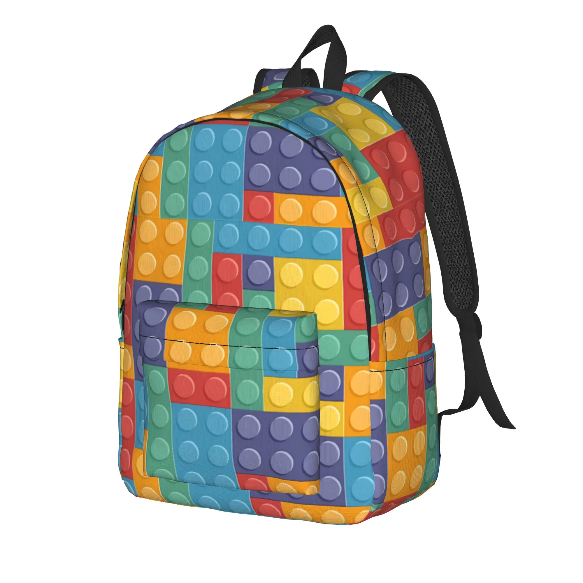 Building Blocks 90s Teenage Backpack Durable Student Work  Daypack for Men Women Laptop Computer Canvas Bags