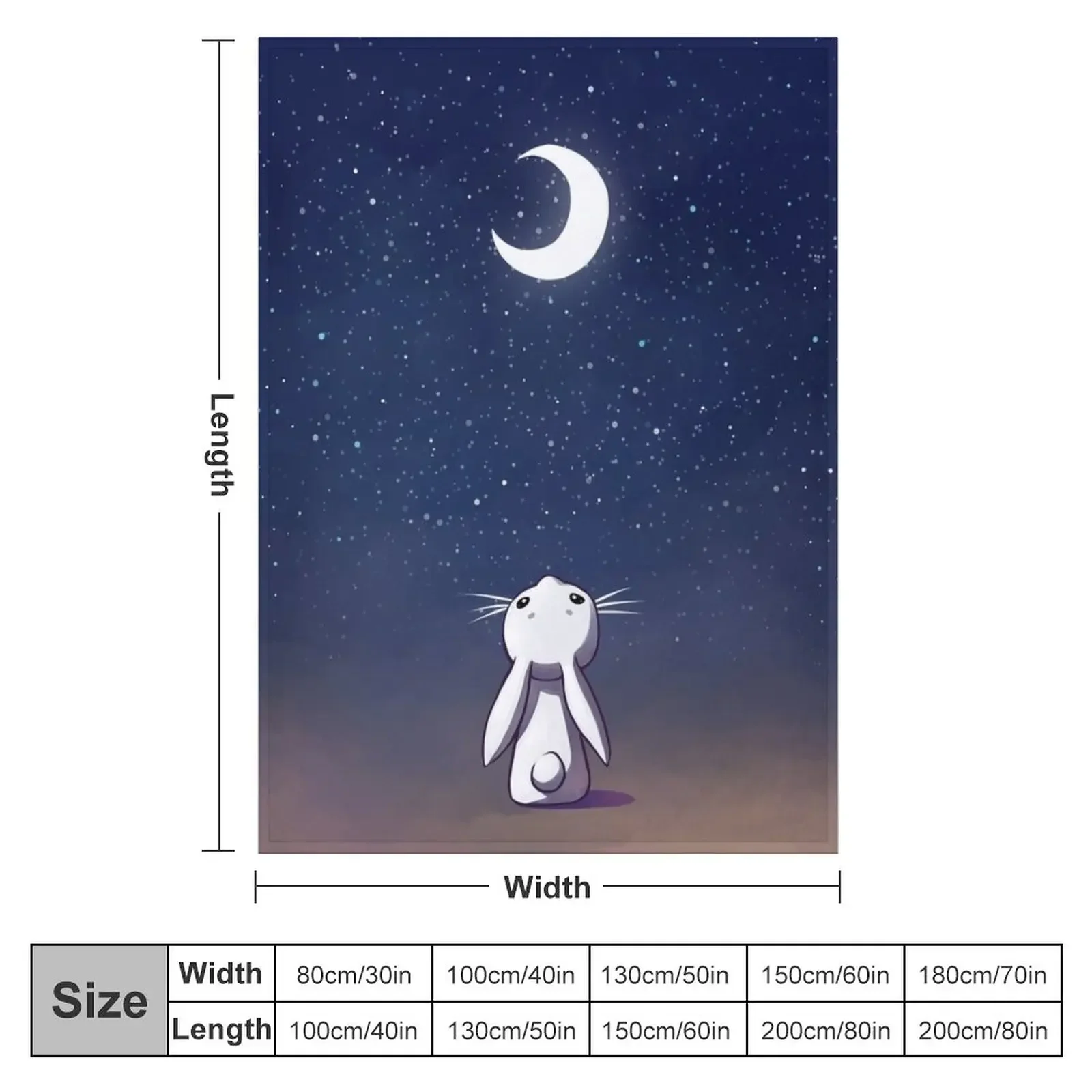 Moon Bunny Throw Blanket Beautifuls blankets and throws Flannel Warm Blankets