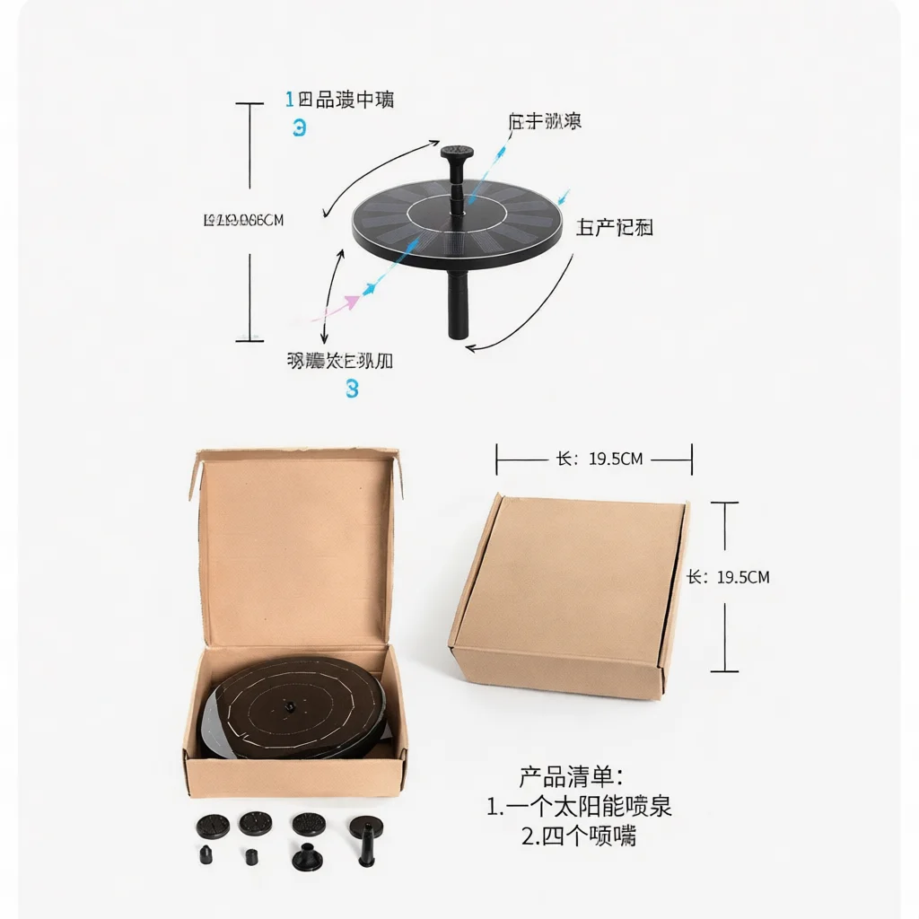 Solar Fountain Pump Outdoor Garden Water Feature Automatic Aeration Kit For Fish Pond Bird Bath Backyard Pool Decoration