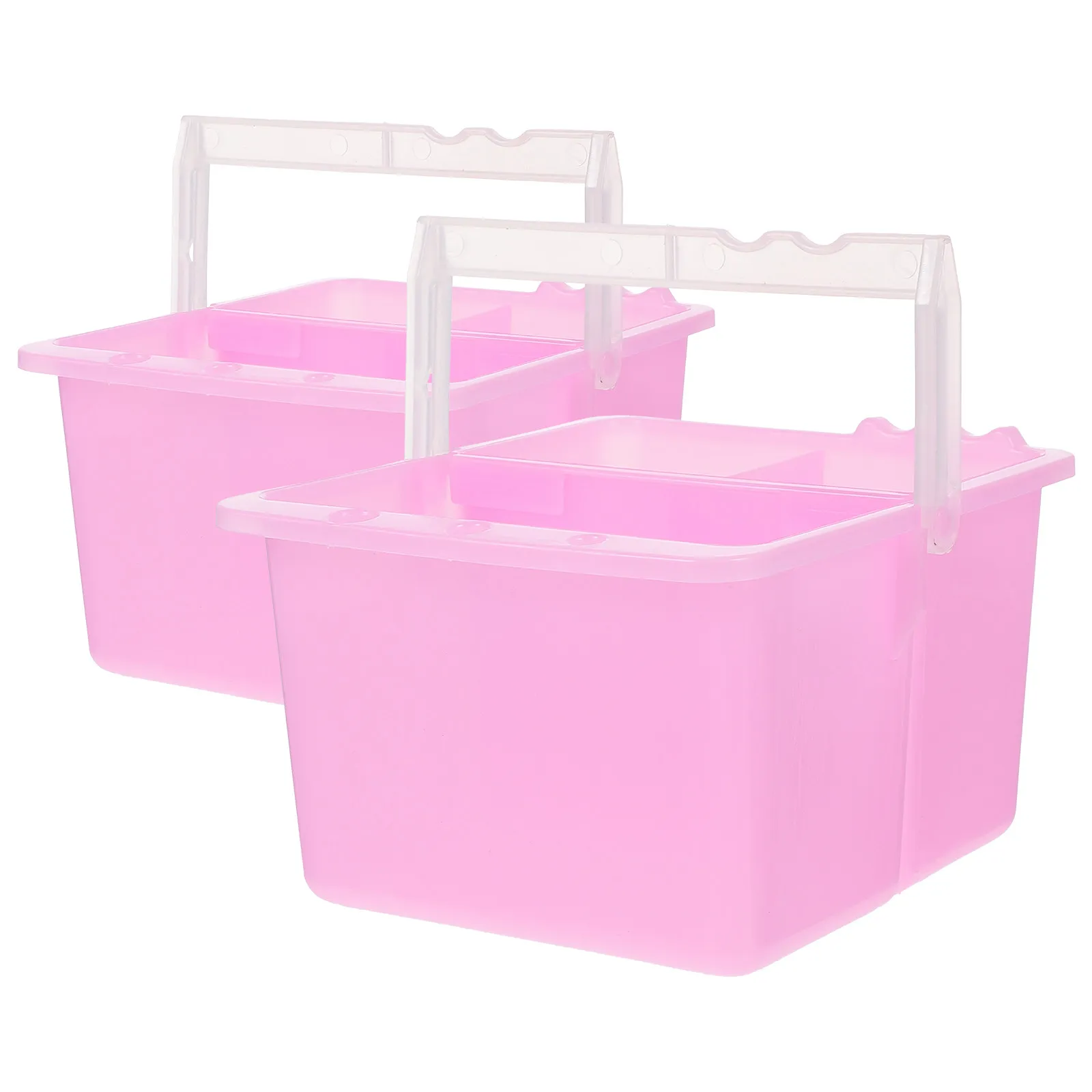 2Pcs Wash Brush Basin Plastic Painting Bucket for Artists Multi Functional Color Mixing Container with Handle Portable Art