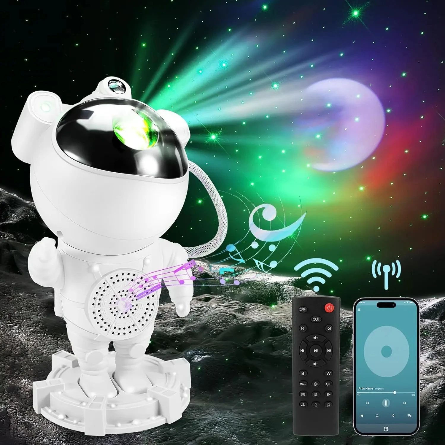 1 Stück Astronaut Star Galaxy Projektorlampe Nachtlicht, Astronaut Starry Nebula Decken-LED-Lampe mit Timer, Fernbedienung