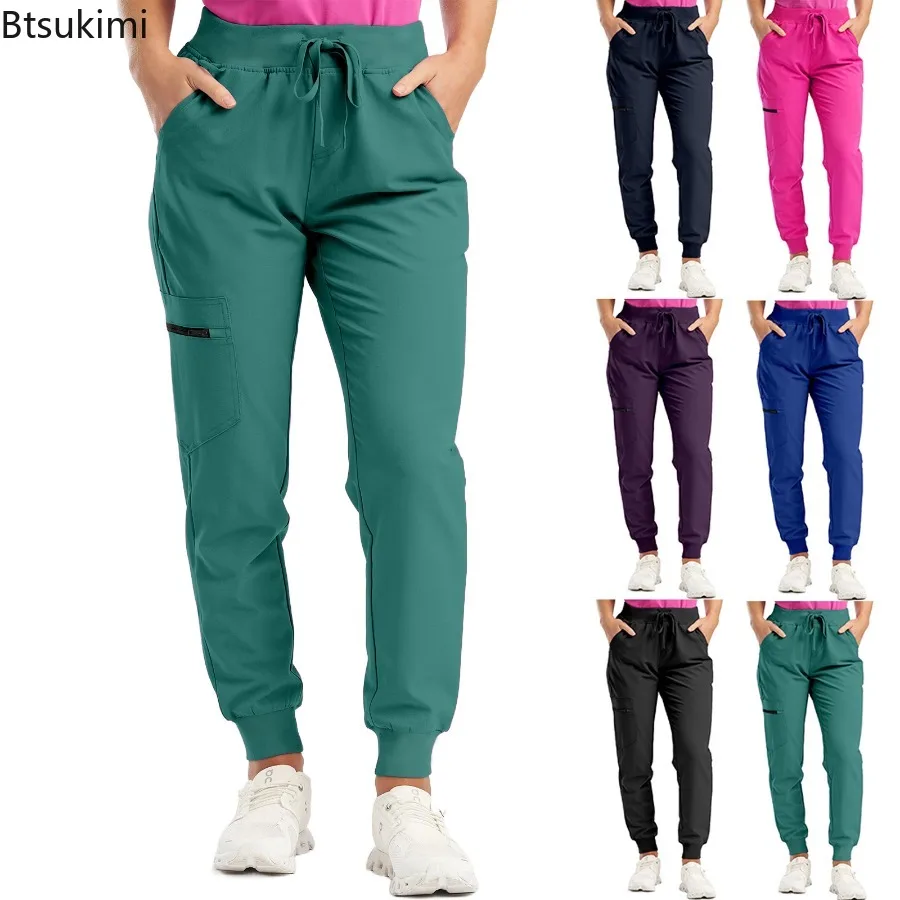 

2025 Women High Waisted Drawstring Cargo Pants Solid Color with Pockets Casual Sports Pants Simple Fashionable Outdoor Trousers