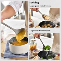 15Pcs Khaki Food Grade Silicone Kitchen Cookware Utensils Turner Spatula Soup Spoon Practical Cooking Tool Kitchenware Set 3