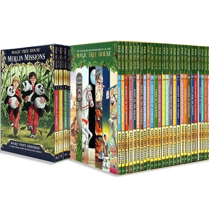 

English version Magic Tree House 1-28 and 29-55 volumes English reading story book children's adventure science book