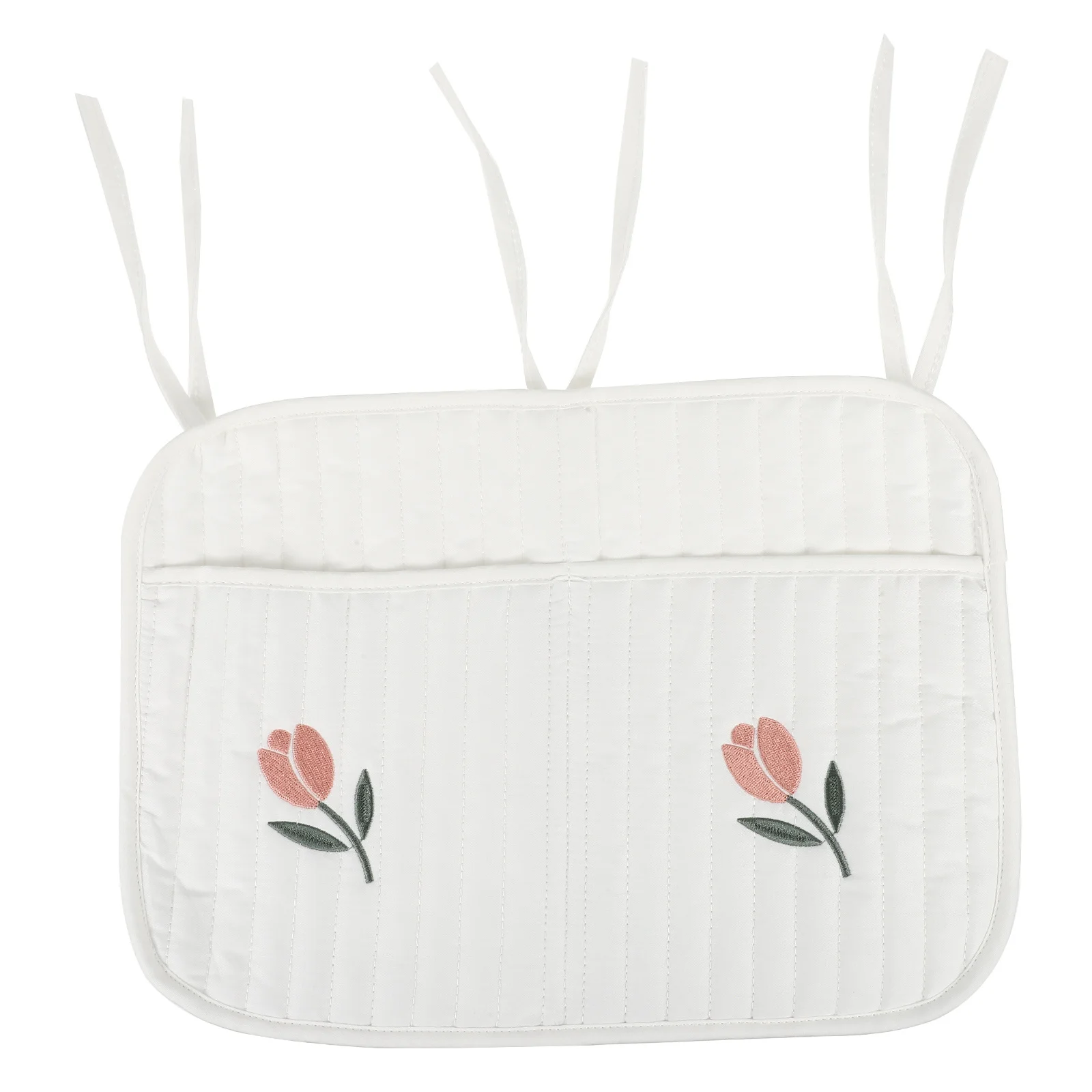 Crib Hanging Diaper Bag Premium Cotton Baby Nursery Organizer Compact Lightweight Hanging Storage Bag for Baby Bed Stroller