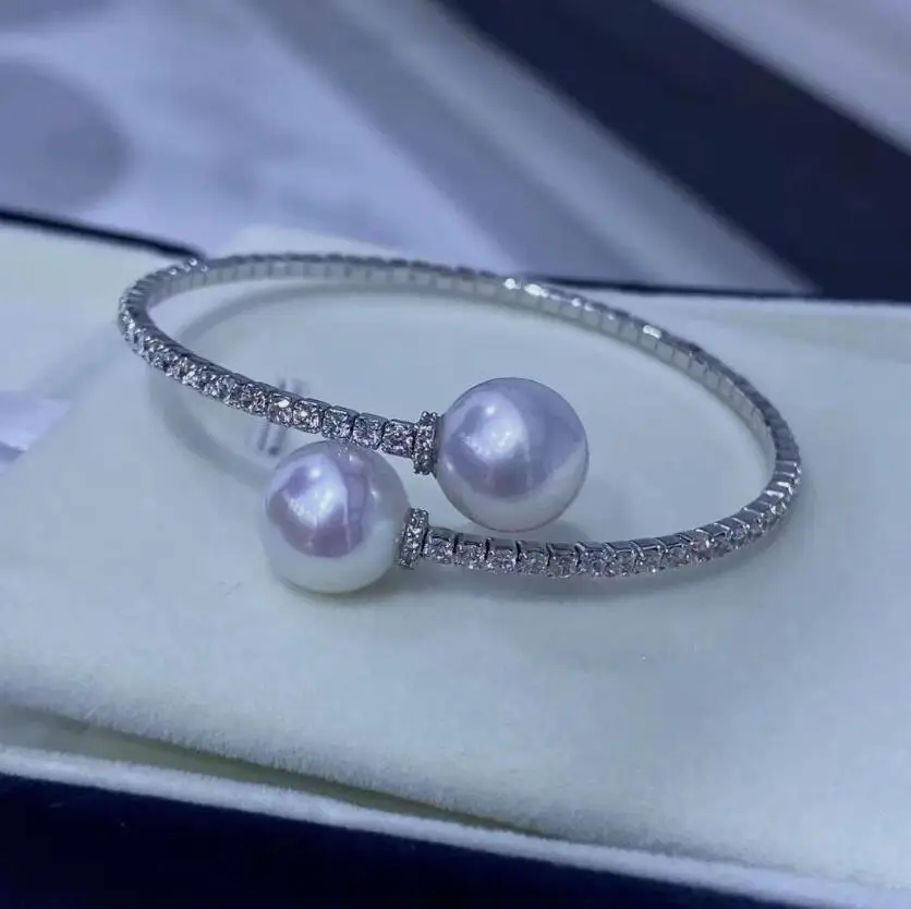 classic 10-11mm south sea natural white pearl bracelet