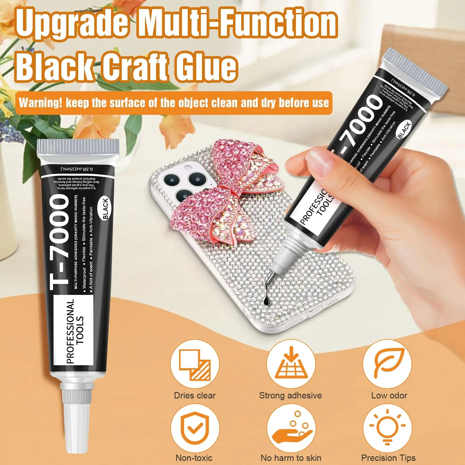 T7000 Colla nera per riparazione colla per schermi mobili Colla impermeabile per gioielli artigianali Colla liquida super forte Colla multiuso fai da te