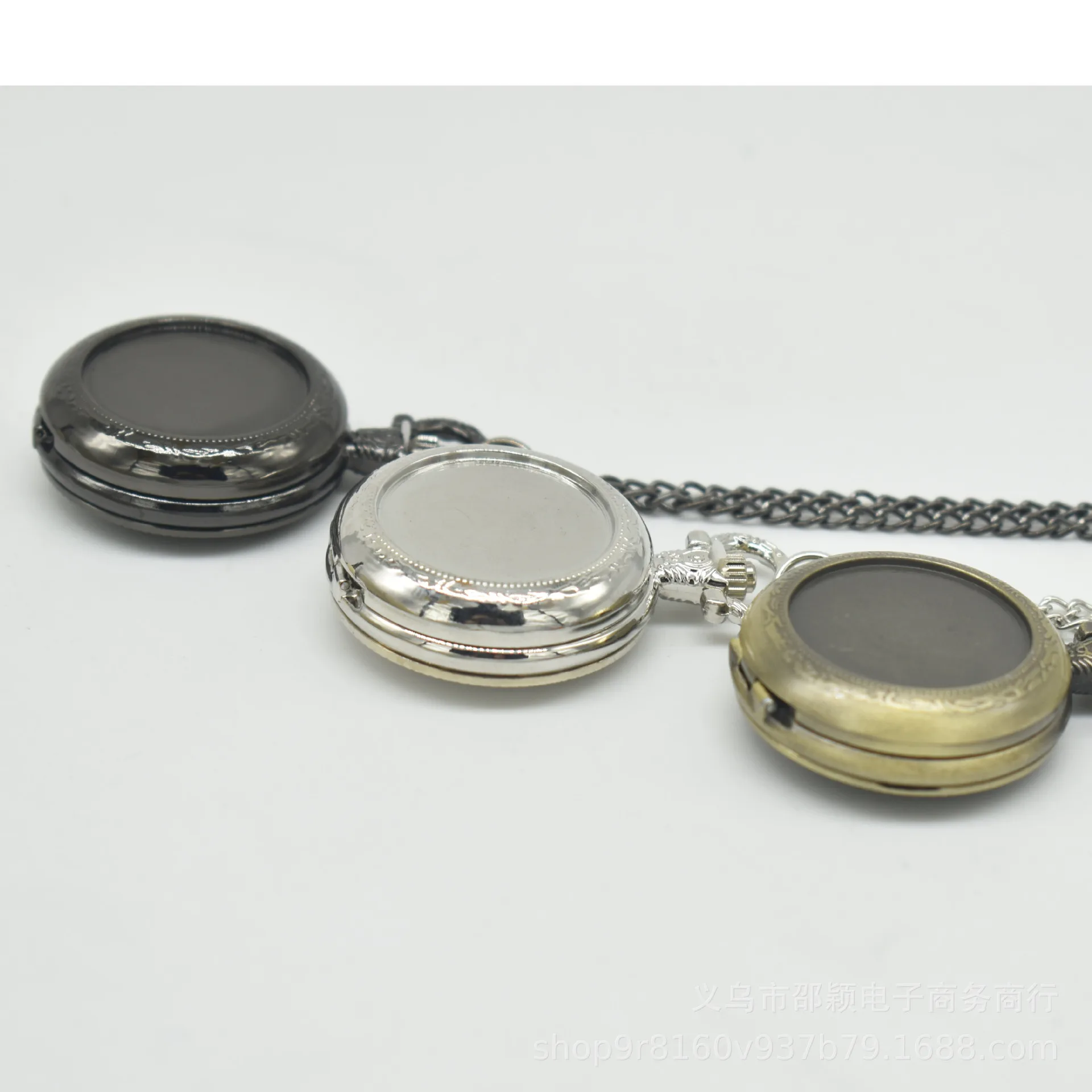 Vintage Cao Cấp Đồng Đen Bạc Màu Mặt Thạch Anh Đồng Hồ Bỏ Túi Cho Nam Nữ Nhỏ Fob Dây Chuyền Vòng Cổ Đồng Hồ Mặt Dây Chuyền Đồng Hồ