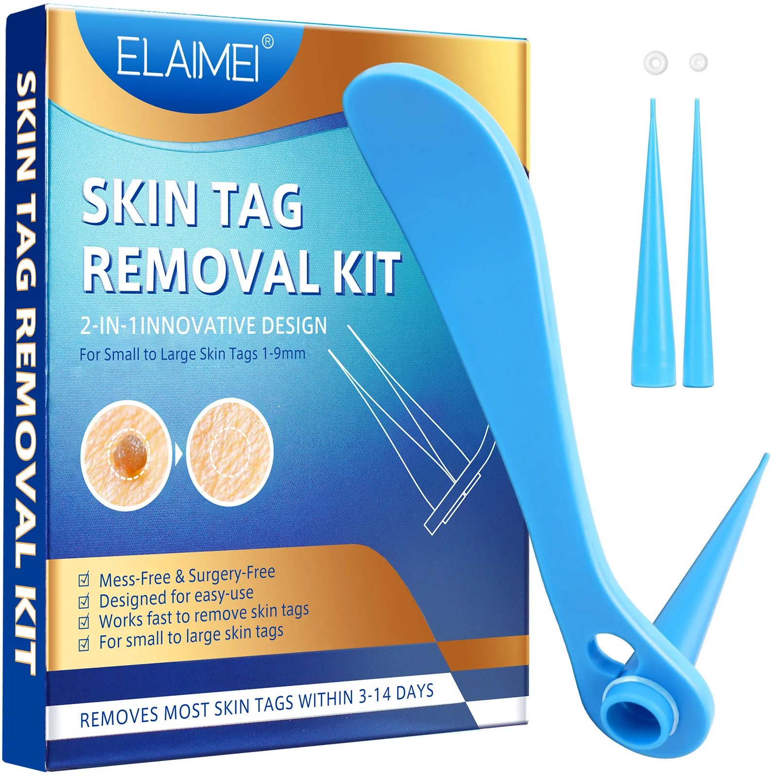 

Skin Tag Removal Kit For Small to Large Skin Tags 1-9mm for Home Use, Safe and Effective Skin Remover Bands With Cleansing Swabs