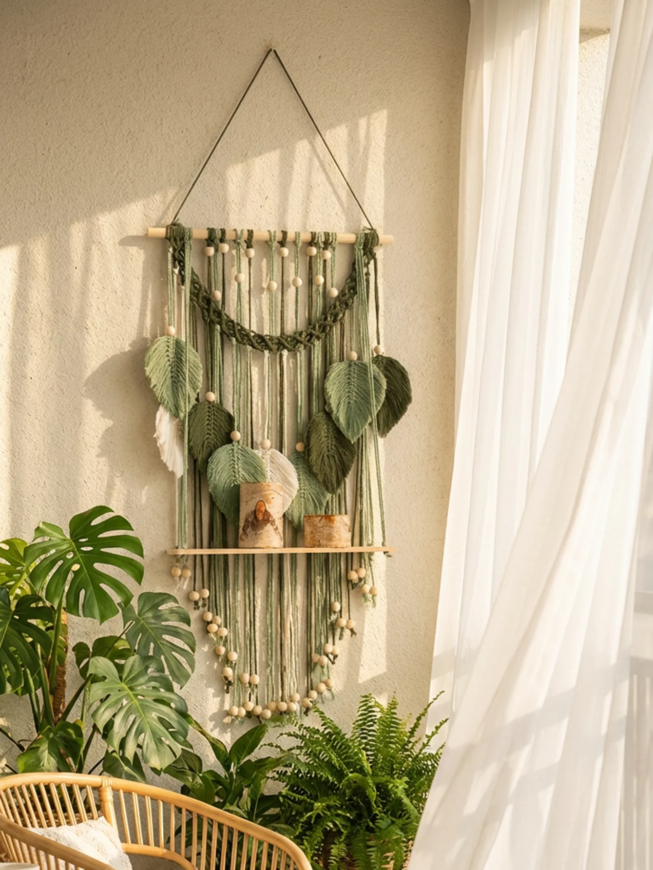 ชั้นวางของแขวนผนังสไตล์โบโฮ แม - Home Art Textiles บทวิจารณ์และราคา