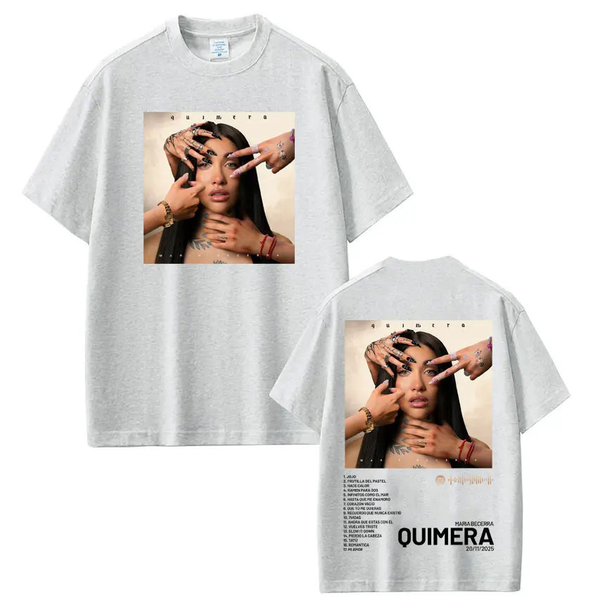 المغني ماريا بيسيرا ريميرا Quimera ألبوم تي شيرت الرجال النساء الجمالية تي شيرت قصيرة الأكمام عادية القطن خمر تي شيرت #2