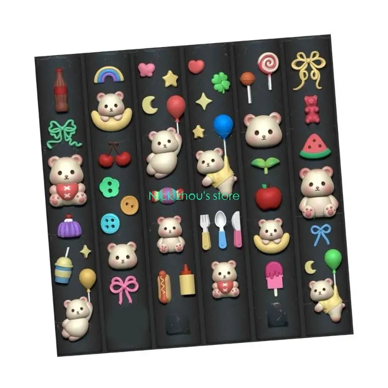 E15E قالب أظافر متعدد الوظائف قالب تزيين الأظافر على شكل حيوان قوالب إكسسوارات الأظافر