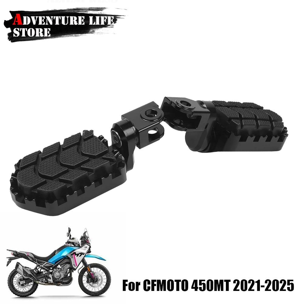 Motorrad Einstellbare Fußstütze Vorne Fußrasten Billet Breite Fußrasten Für CFMOTO CF MOTO 450MT MT450 MT450 MT450 MT 2021-25 Fuß Pedale
