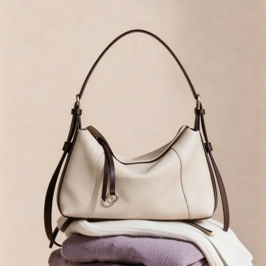 100% Genuine Leather Classic Elegant Diaper Bag Nappy Tote Crossbody Purse For Shopping Casual Everyday Mom