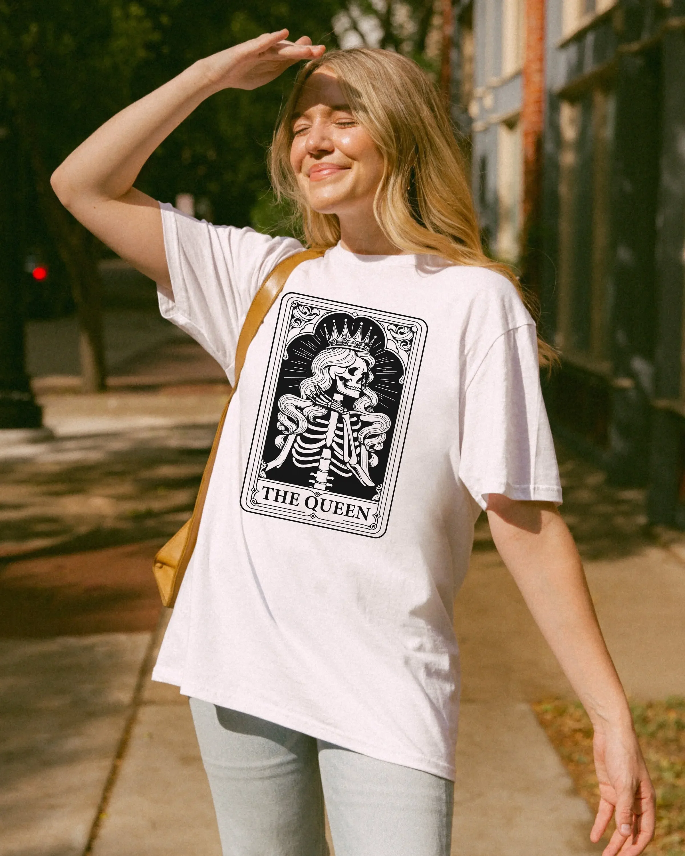 The Queen Tarot Card T Shirt Skeleton Funny Self Love Sarcastic Motivation Positive Vibes