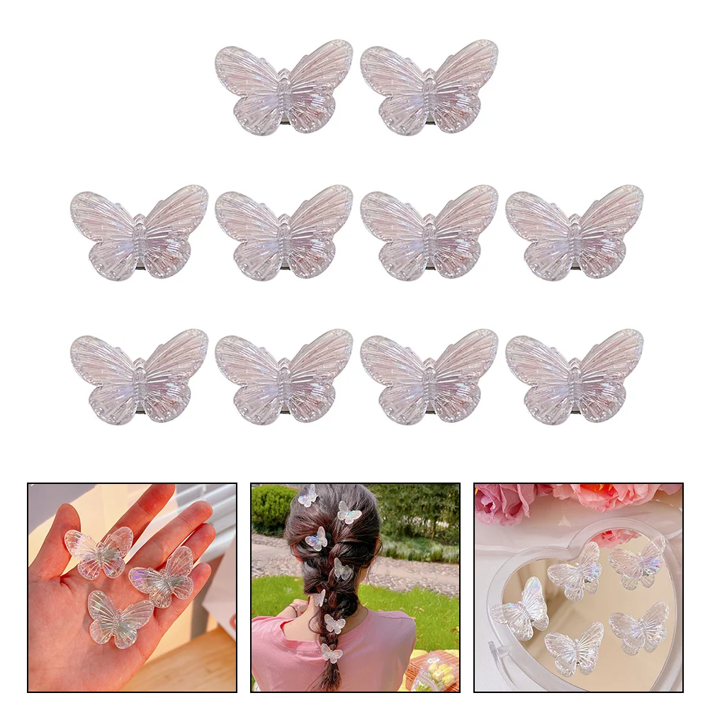 

10 Pcs Butterfly Hair Clip Exquisite Vivid Elegant Plastic Hairpin Suitable Daily Life Wedding Banquets Prom Straight Curly
