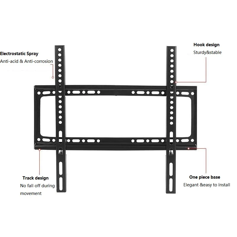مصنع رائجة البيع LED تلفاز LCD يتصاعد إمالة جدار جبل قوس التلفزيون سليم ثابت لمعظم 14 إلى 42 بوصة شاشة التلفزيون VESA 200x200mm #3