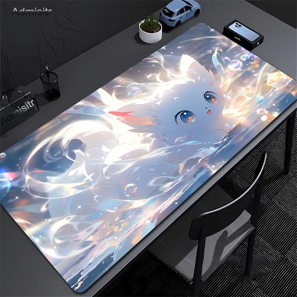 Cute Cat Mouse Pad Large Computer Office Game Table Mats Leather Anti-slip Lockrand Mousepads Decor Desk Pads Kawaii Playmat Xxl