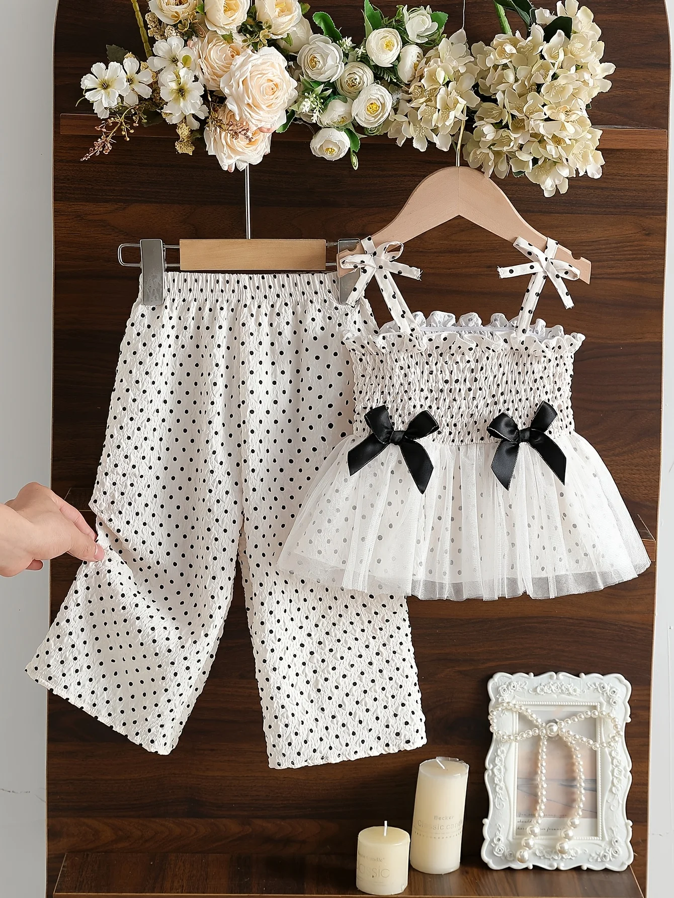 

Baby Girl Polka Dot 2pcs Set: Bow Camisole Outfit | Cute Baby Must-Have | Valentine's/Baby Girl Birthday Gift