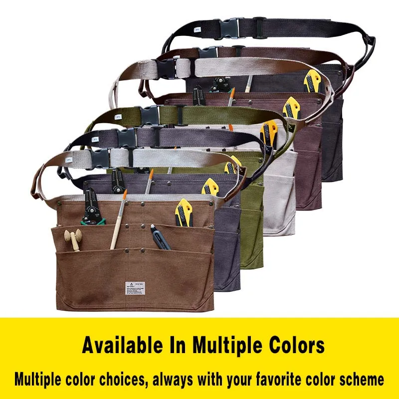 Fashion Waterproof Multi-functional Waist Adjustable Carpenter Electrician Tools Short Apron Canvas Man Woman Loincloth Bag Pack