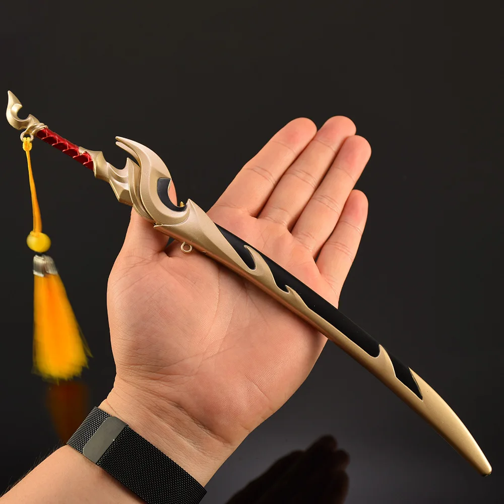 30cm Yasuo Dios dragón Venerable Katana arma de Metal con revestimiento modelo espada samurái japonesa Ninja Cosplay Prop adornos juguetes regalo