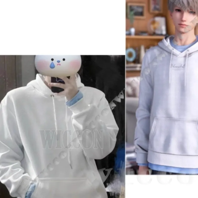 

Xavier Hoodie Game Love And Deepspace Cosplay clothes White Top Suit Blue Lining Shen Xinghui Men Holloween Nvidad Carnaval