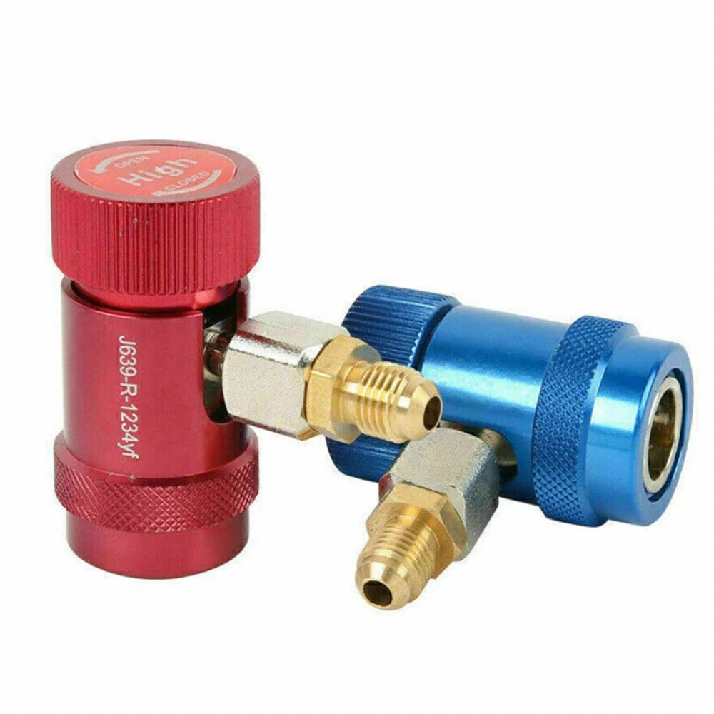 

2 шт. соединителей для автокондиционера, запасные части для системы кондиционирования и отопления автомобиля, адаптер для манометрического коллектора, низкого/высокого давления, R1234yf