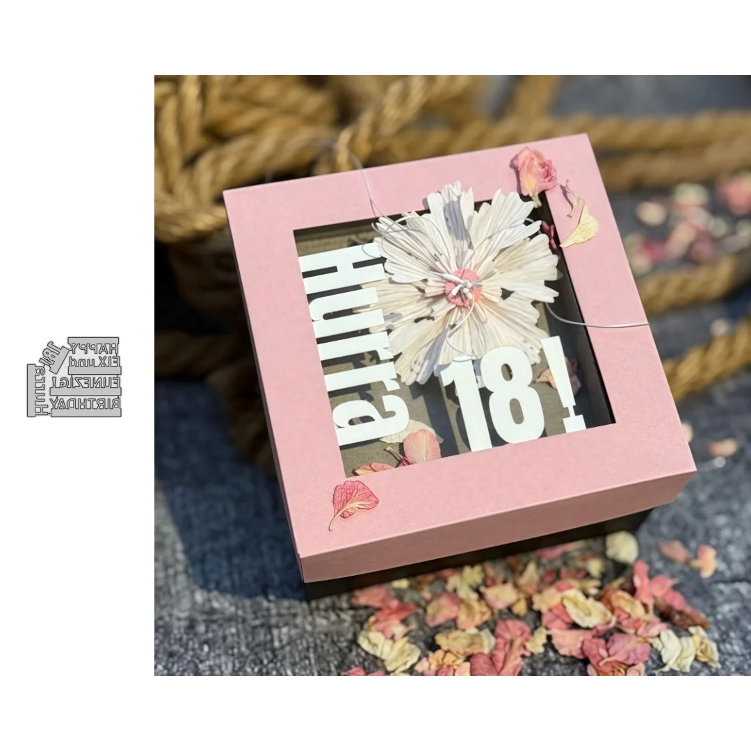 Neuer deutscher Phrasenbrief Hurra 18! Fix Und Fünfzig Happy Birthday Metall-Stanzformen für DIY Scrapbooking, Kartenherstellung, Schablonen