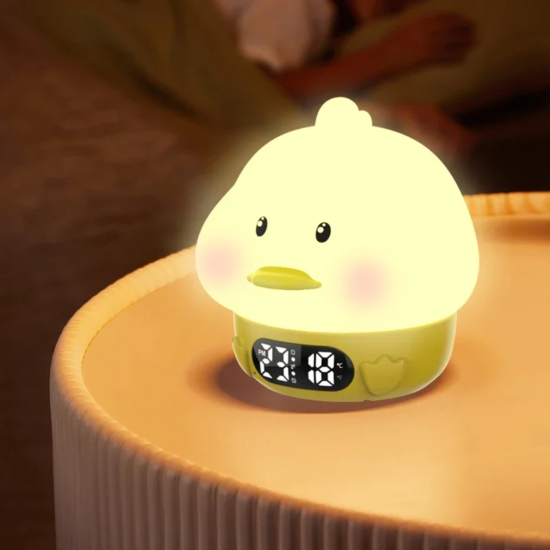 

Multifunction Kids Animal Digital Alarm Clock With Warm LED Nightlight Portable Bedside Table Timer Clock Cute Home Interior Dec