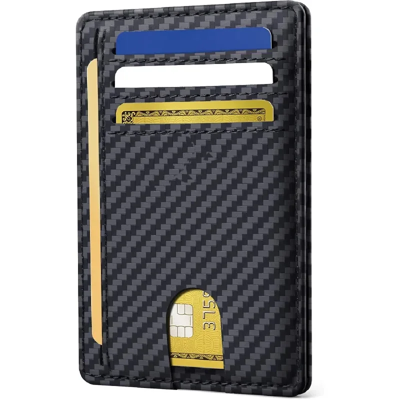 1pcs Men Ultra Thin Minimalist Front Pocket Wallet, RFID Blocking Credit Card Holder, Lightweight Travel ID Case, Gift for Men