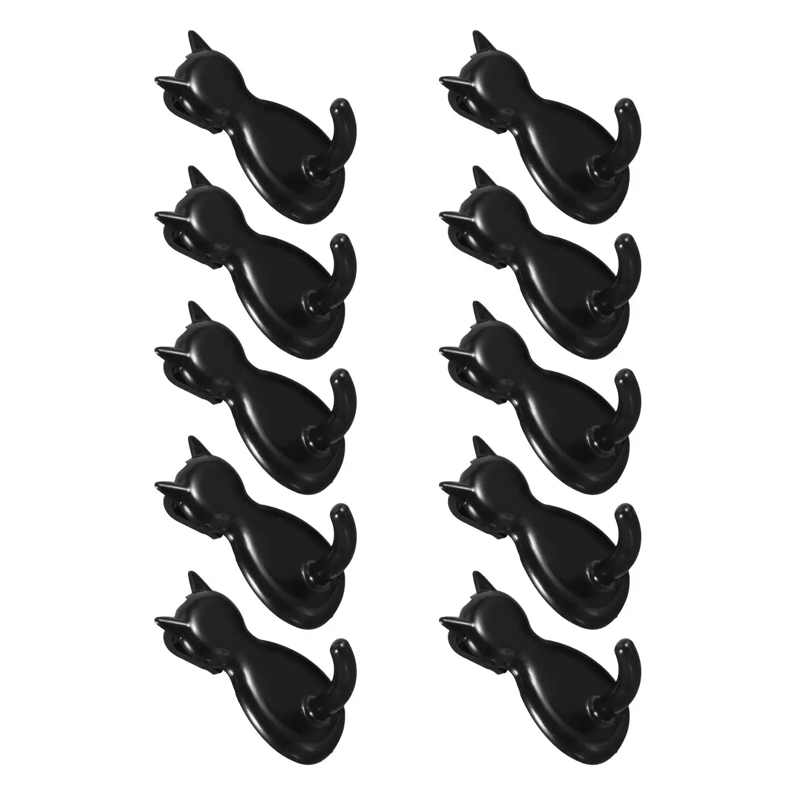 

10 Pcs Clip-on Hanger Storage Hanging Organizer Black Garage Wall Mounted Bedroom Hooks for Grid Office