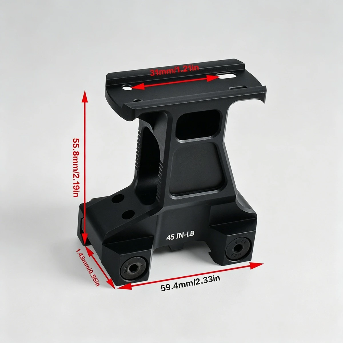 Tactical Unity Fast Mount 2.91" H**ra Mount Metal Red Dot Sight Scope Unity Mount T001 T002 Optical Height Riser Elevated Base view 4