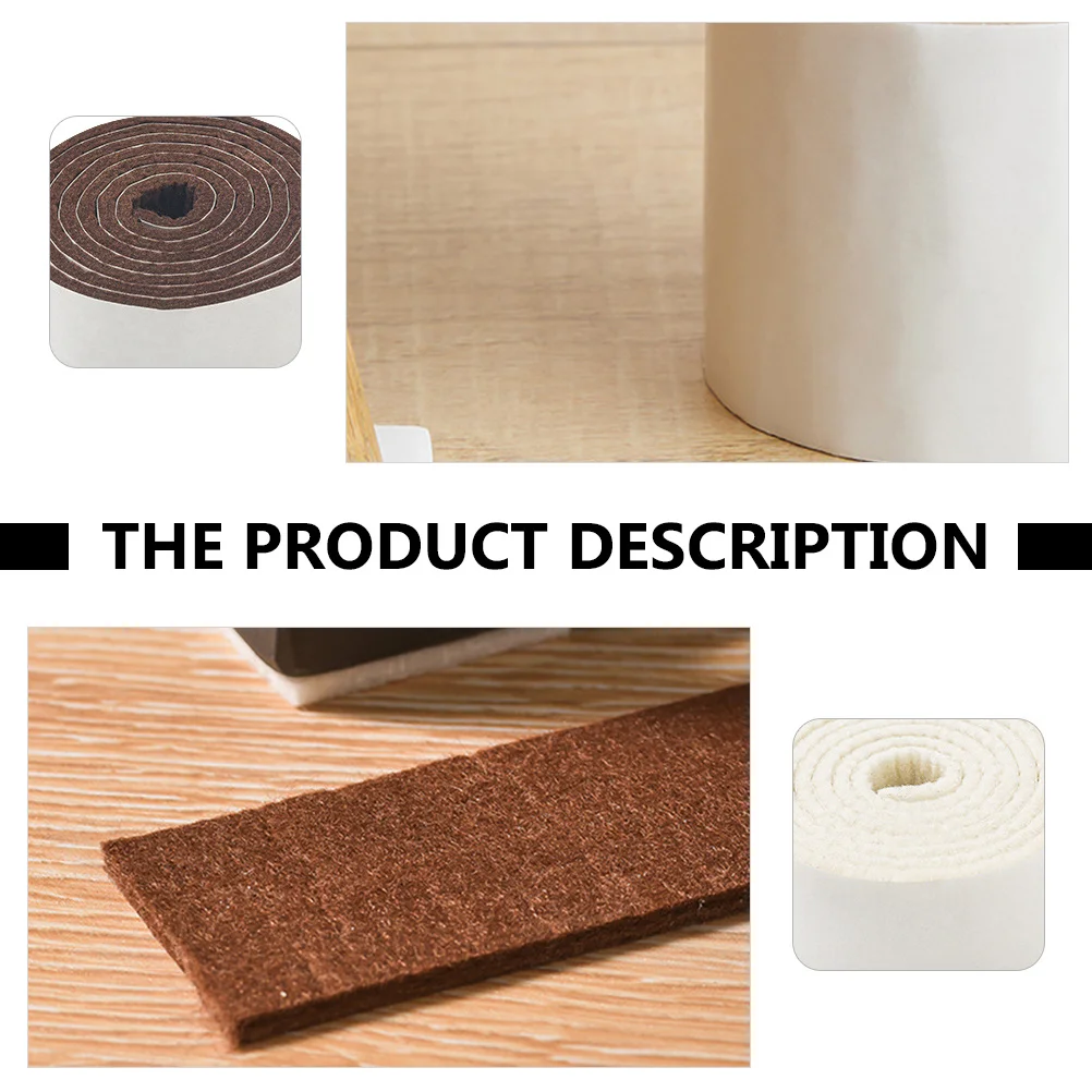 

3 Rolls Felt Furniture Pads Self-Adhesive Floor Protectors for Chair Table Legs DIY Home Office Protection Scratch Resistant