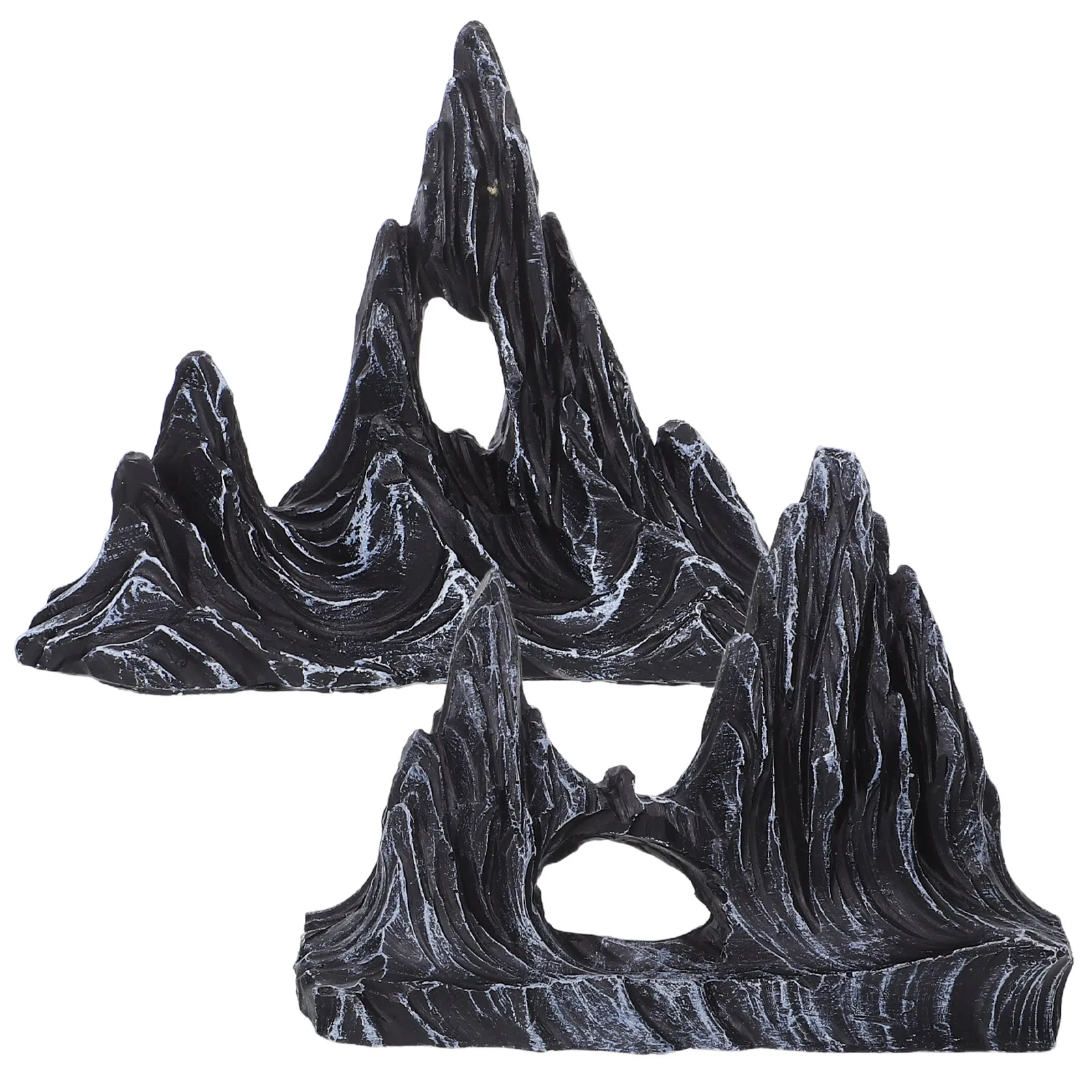 

2pcs Landscape Decoration For Aquarium Terrarium Ornament Resin Aquarium Stone Fish Tank Resin Artificial Mountain