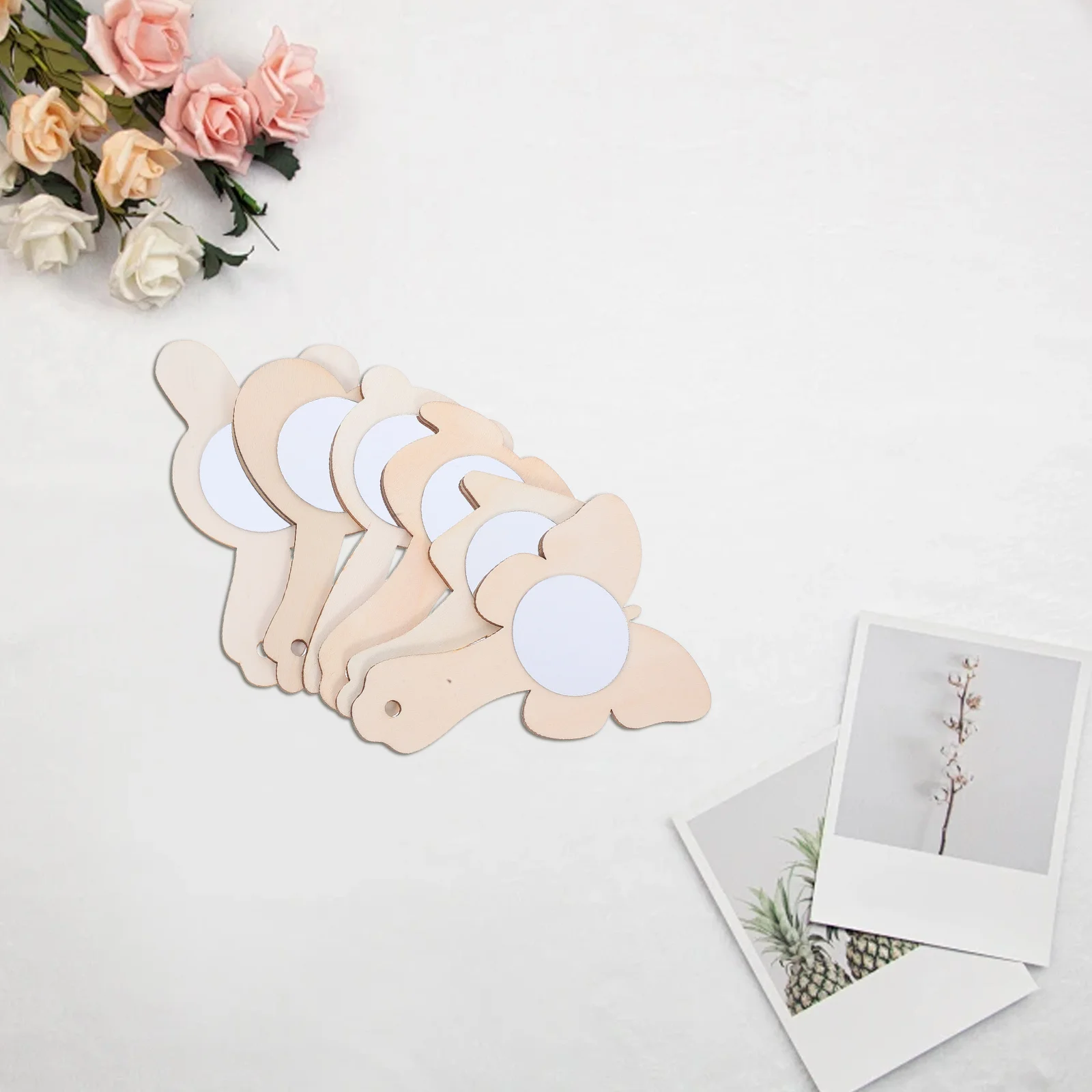 12 Espelhos de Mão de Madeira DIY para Crianças, Espelhos de Artesanato Não Acabados para Pintura e Habilidades Criativas