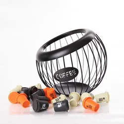 Iron Coffee Capsule Holder Fruit Snack Storage Rack Multifunctional Hollow Coffee Pod Storage Rack Suitable for Home Cafes